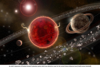 An artist's impression of Proxima Centauri's planetary system